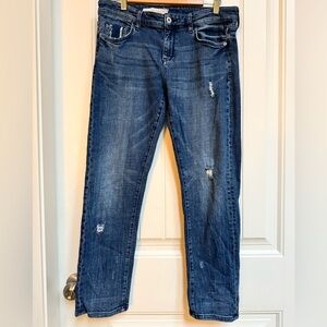 Pilcro and the Letterpress Slim Boyfriend Jeans. Size 30”